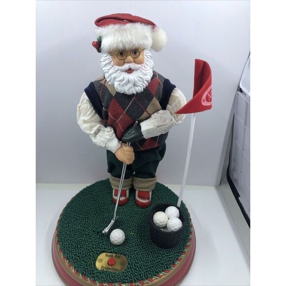 Gemmy Golf Santa Claus North Pole Plays Music. Suppose To Move But Doesn’t - Picture 1 of 8